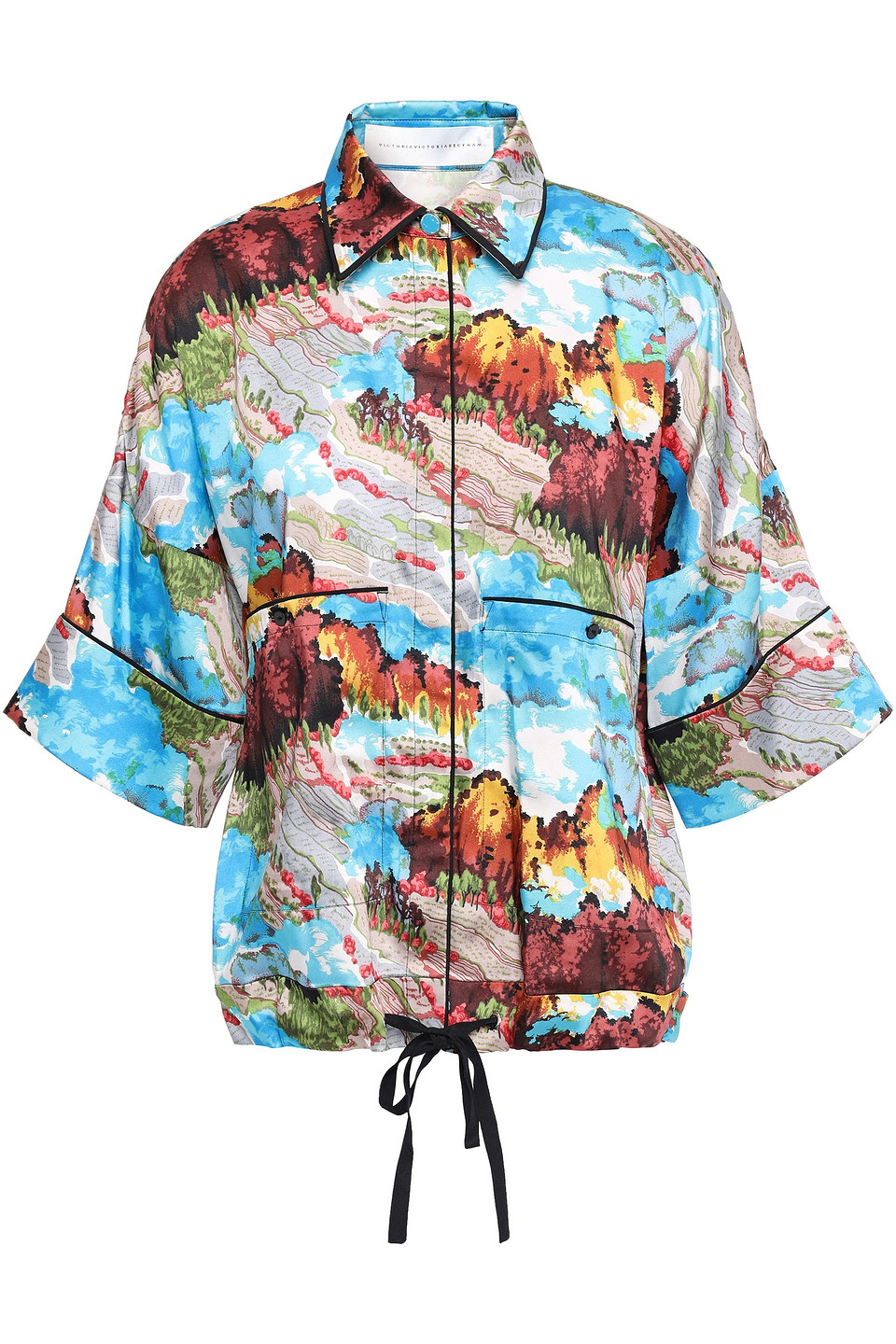 victoria, victoria beckham - printed twill shirt - multicolor - uk 6