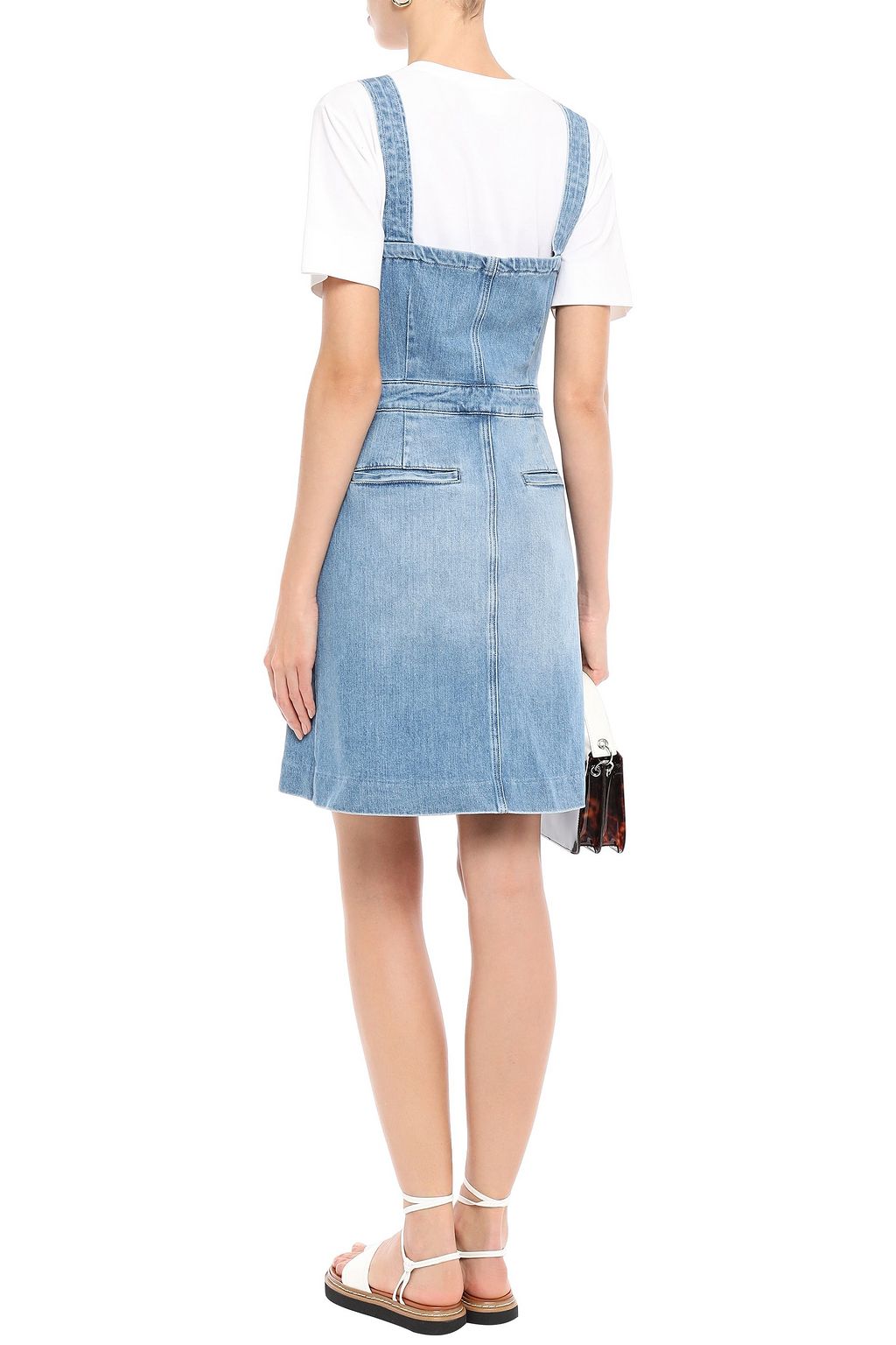 FRAME Claire faded denim mini dress