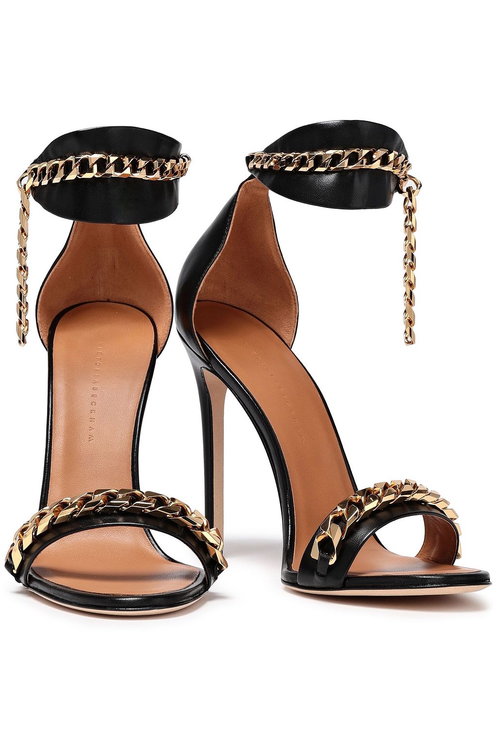 VICTORIA BECKHAM Daisy chain-trimmed leather sandals