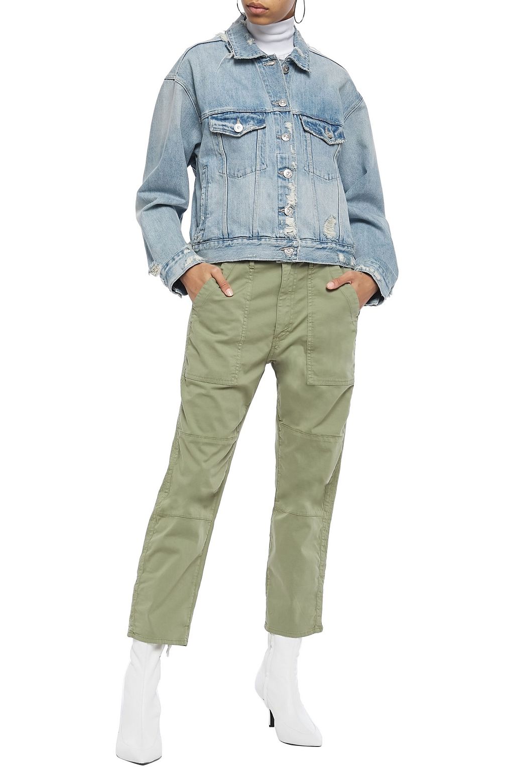 cargo pants and denim jacket