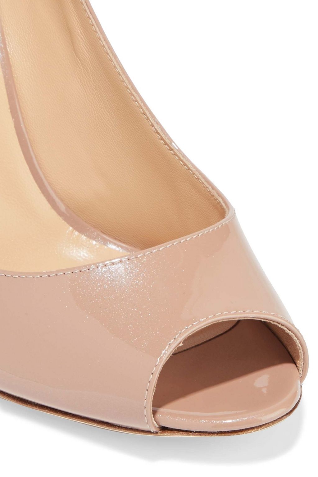 SERGIO ROSSI Godiva Blunt glittered patent-leather pumps