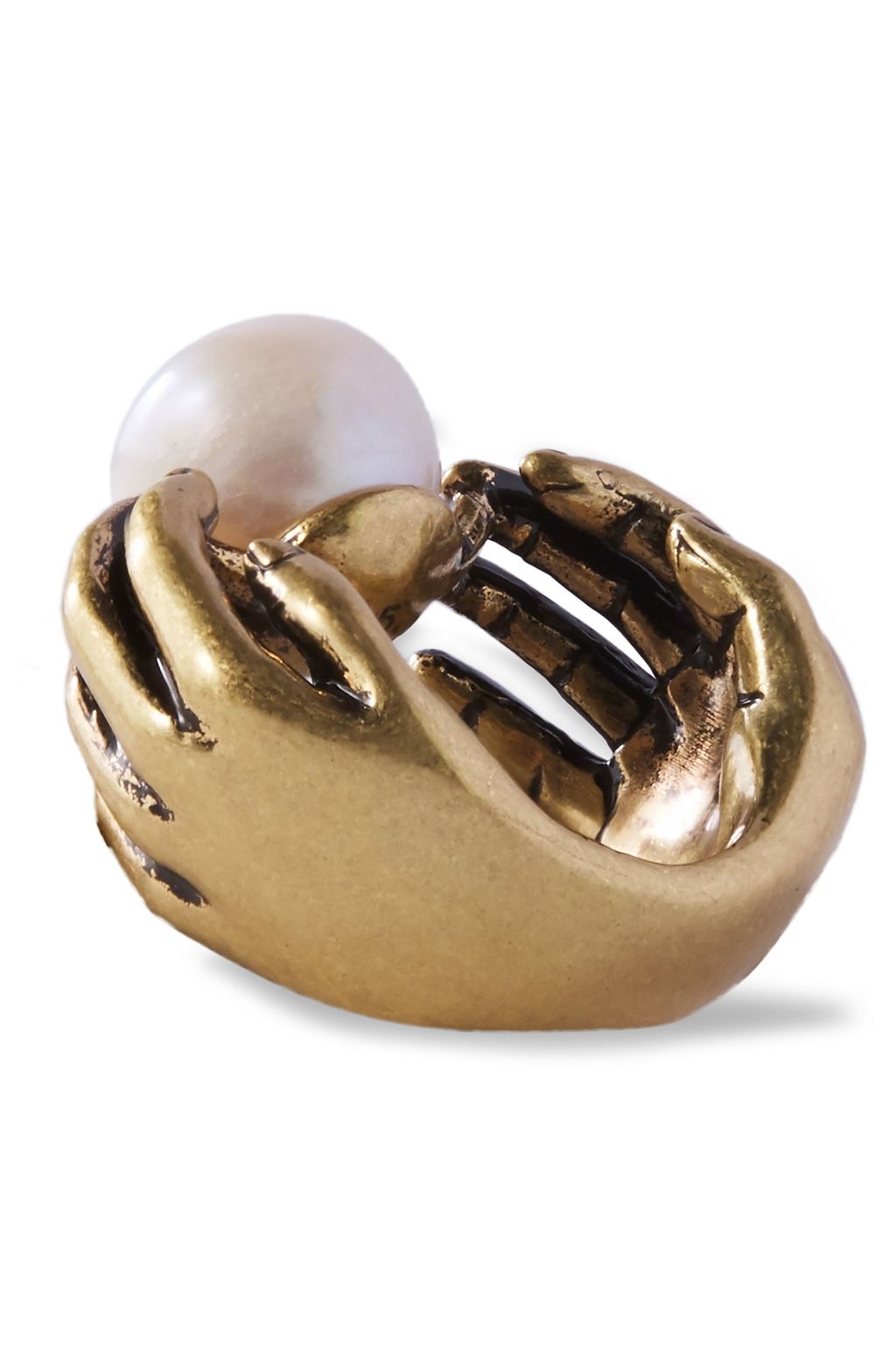 TORY BURCH Gold-tone mother-of-pearl ring
