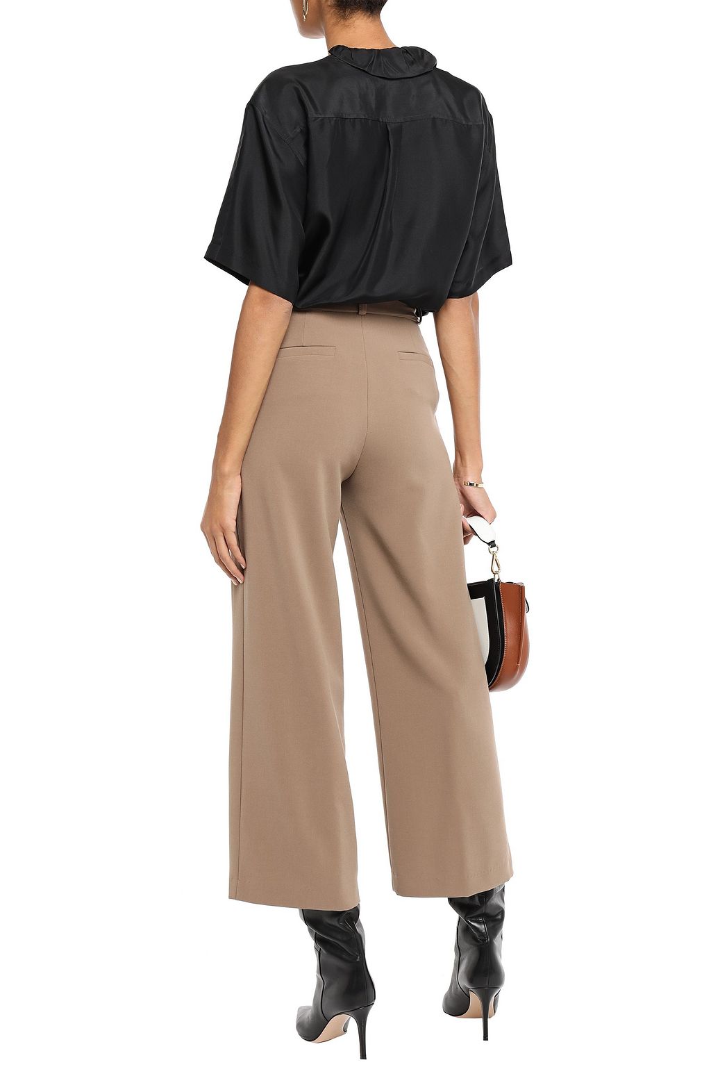 VICTORIA BECKHAM Ruched ruffled silk-habotai top