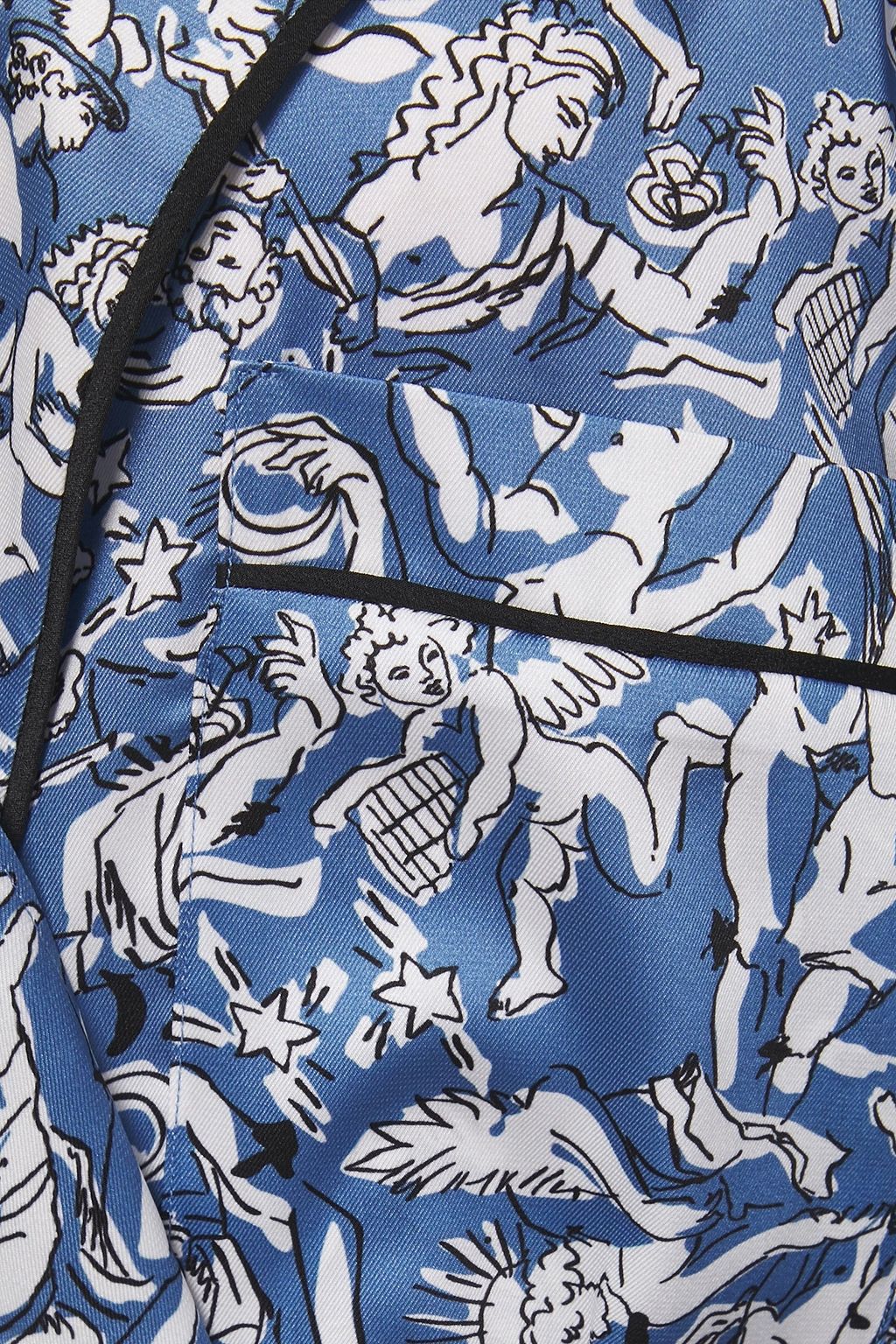 VICTORIA, VICTORIA BECKHAM Belted printed satin-twill wrap top