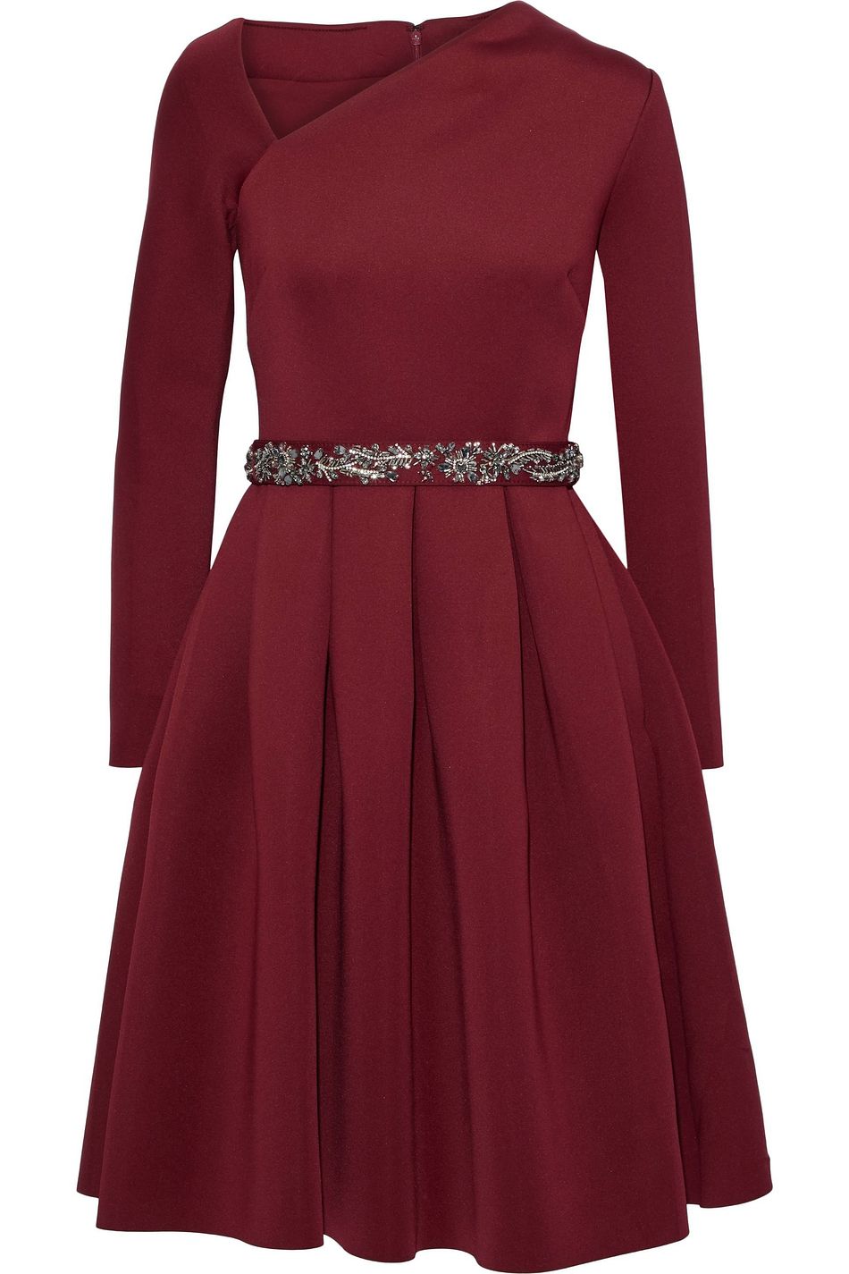 badgley mischka burgundy dress