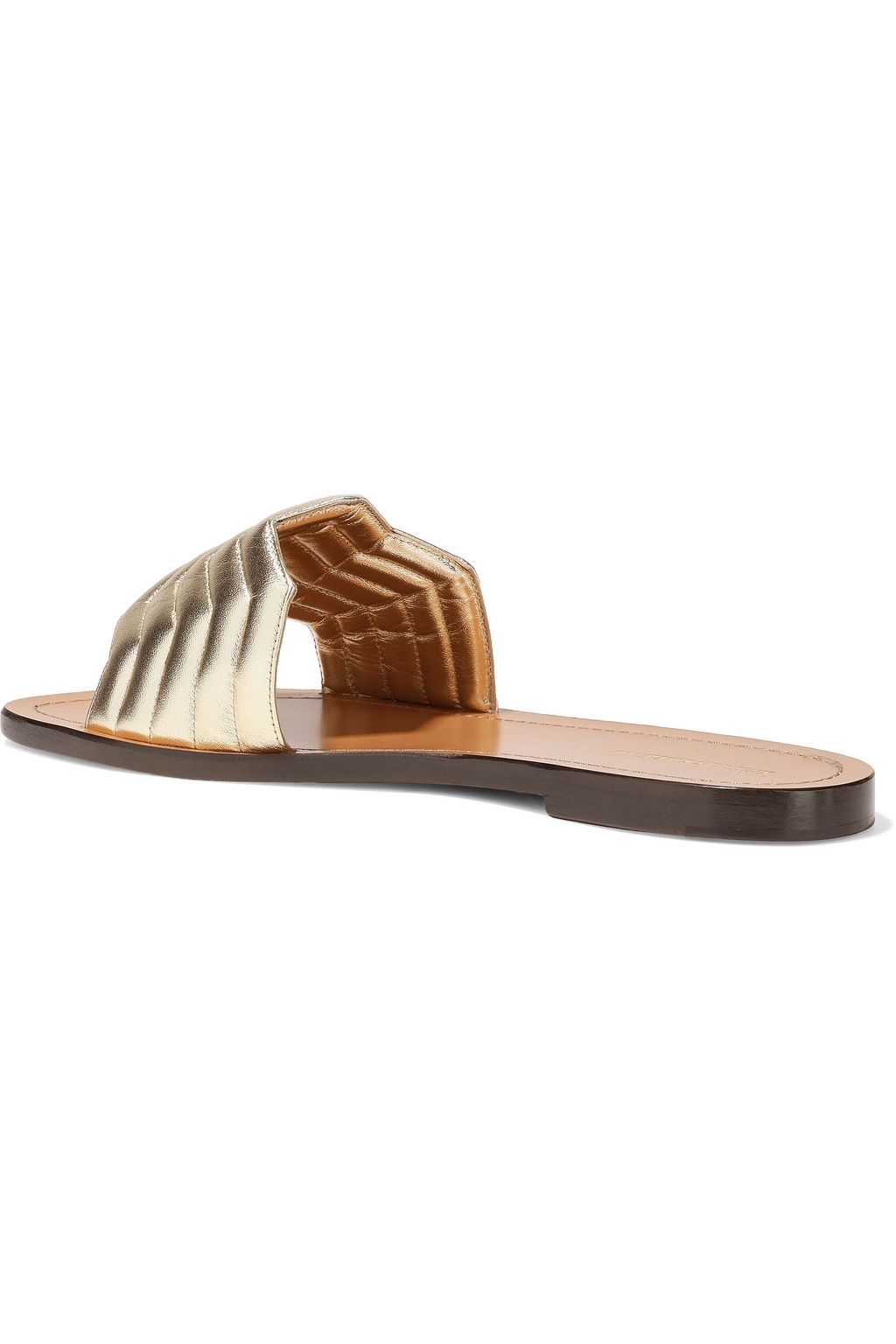 NICHOLAS KIRKWOOD Metallic quilted leather slides