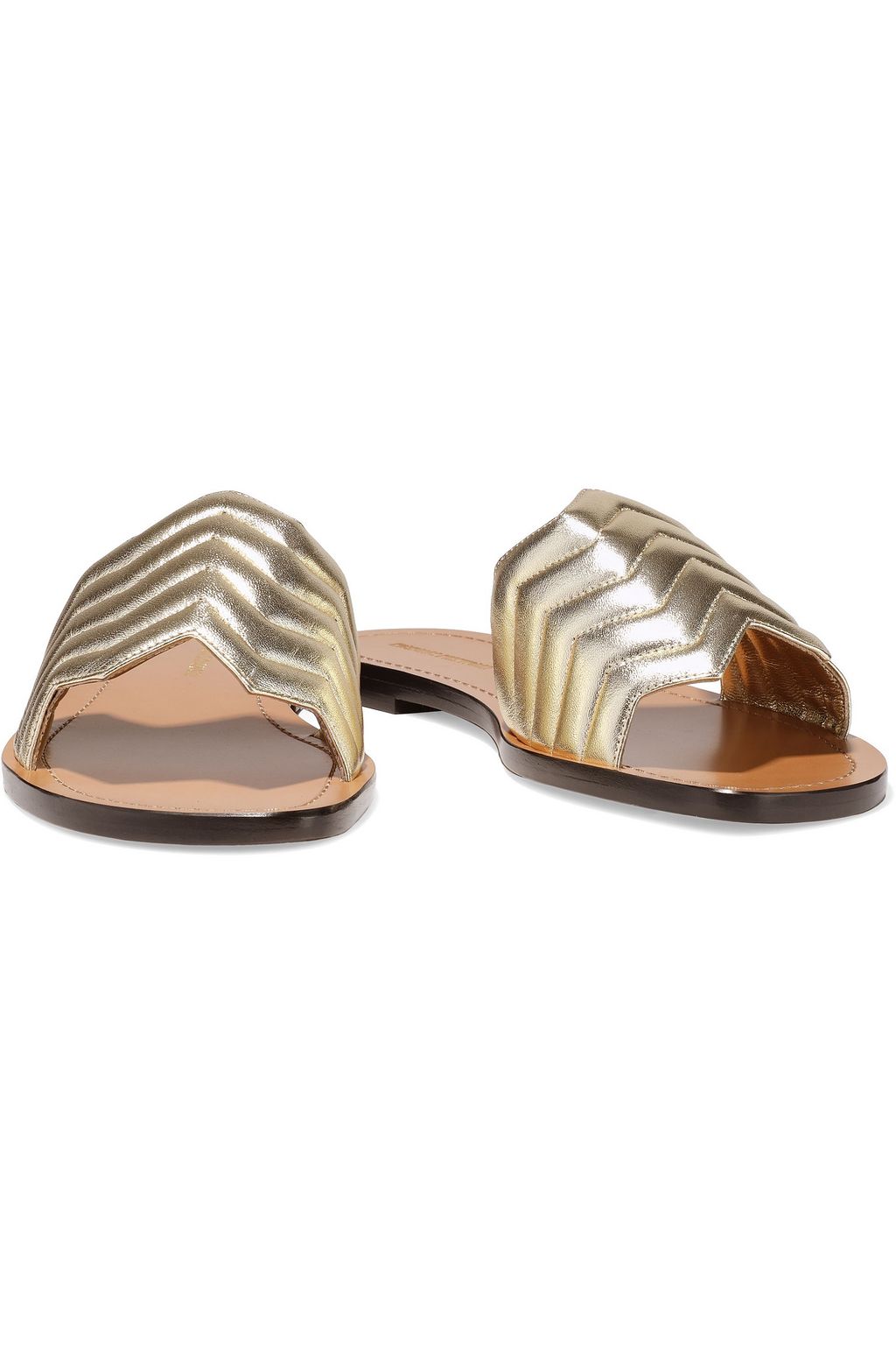 NICHOLAS KIRKWOOD Metallic quilted leather slides
