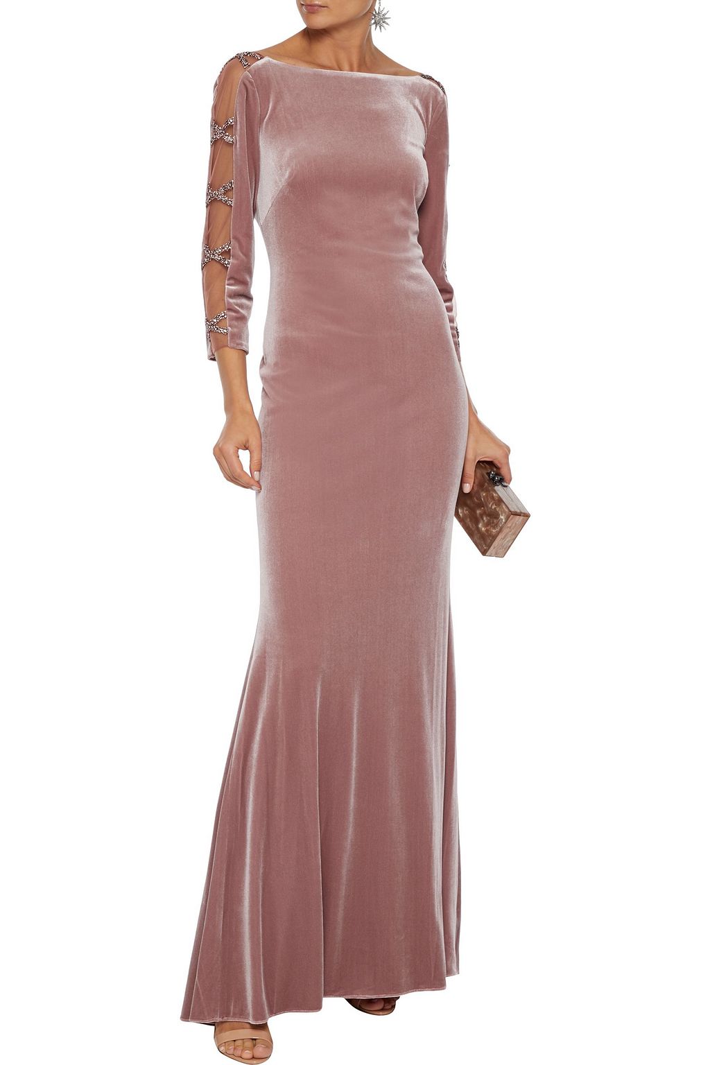 badgley mischka velvet gown