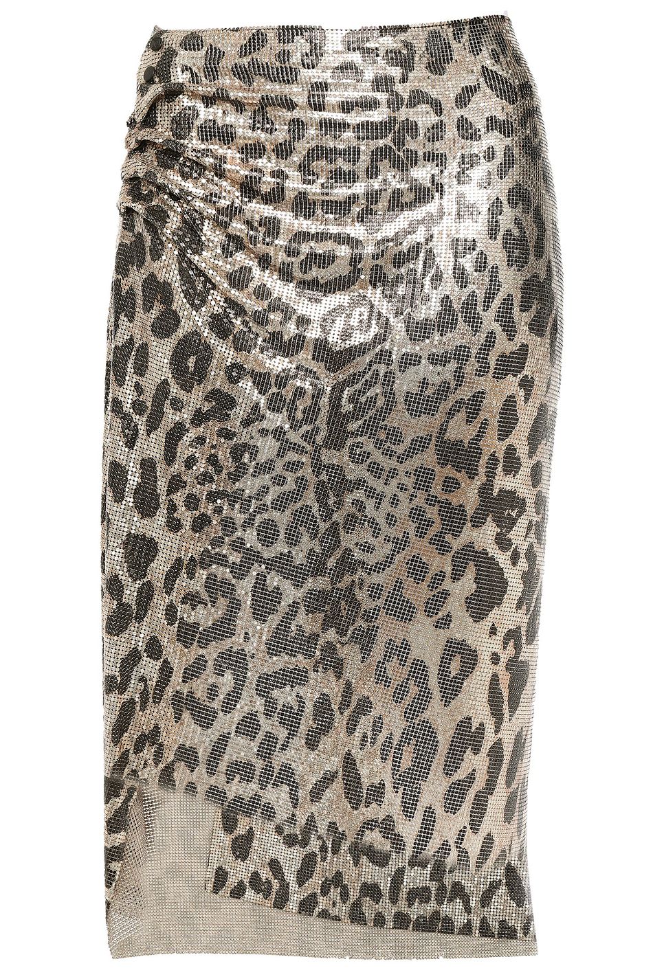 ruched leopard skirt