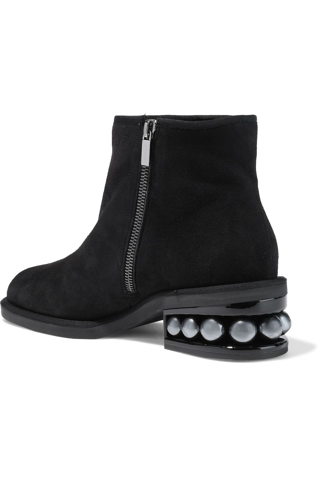 NICHOLAS KIRKWOOD Casati shearling-trimmed embellished suede ankle boots