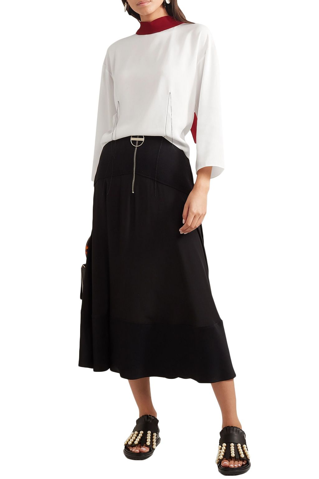 MARNI Tie-back crepe top
