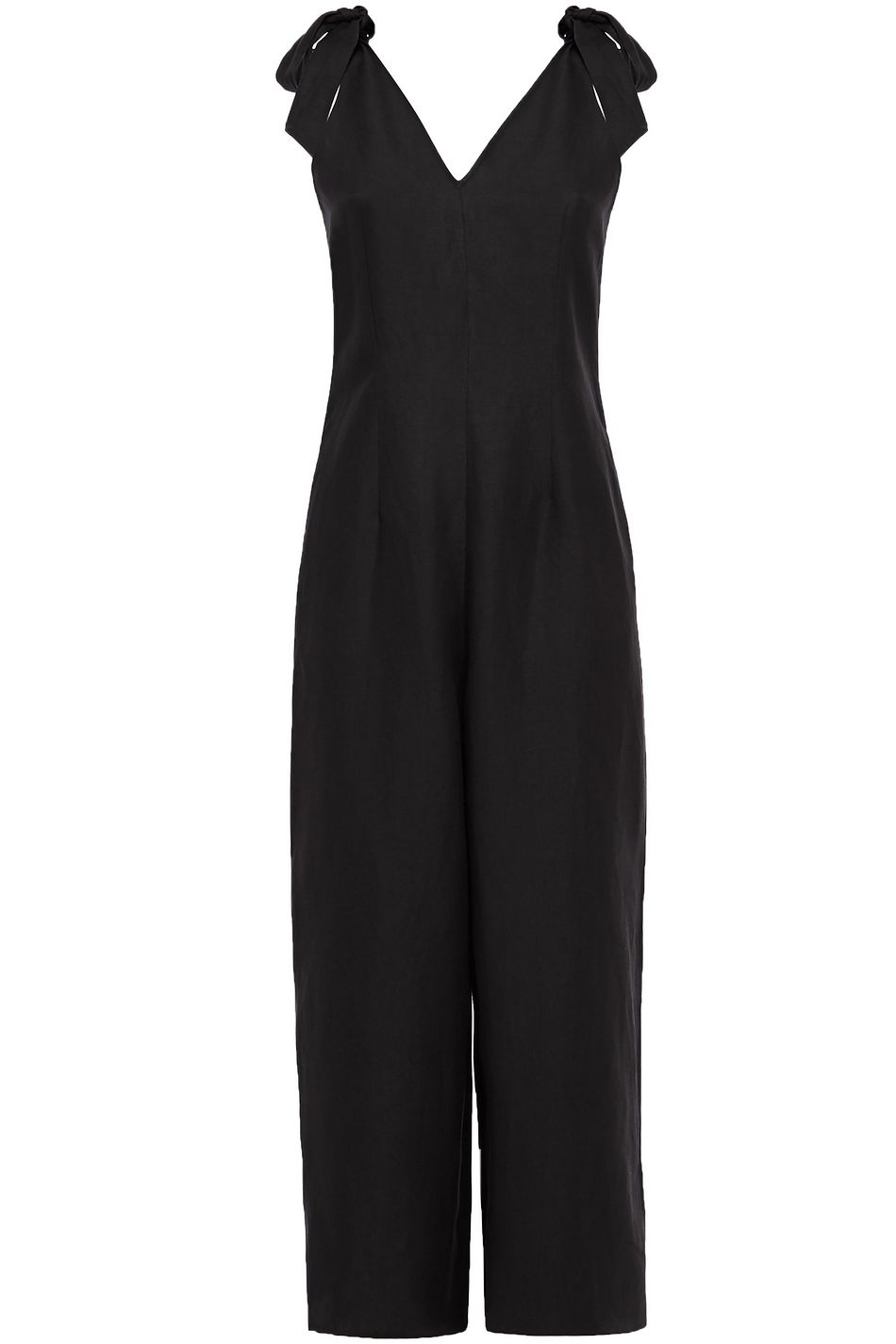 black linen cropped jumpsuit