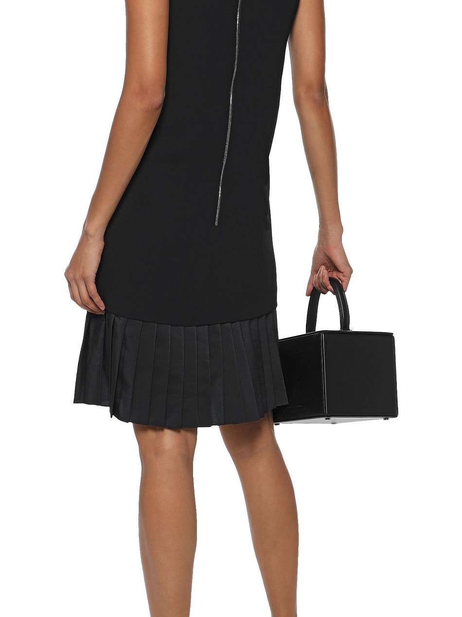 pleated crepe de chine and cady dress