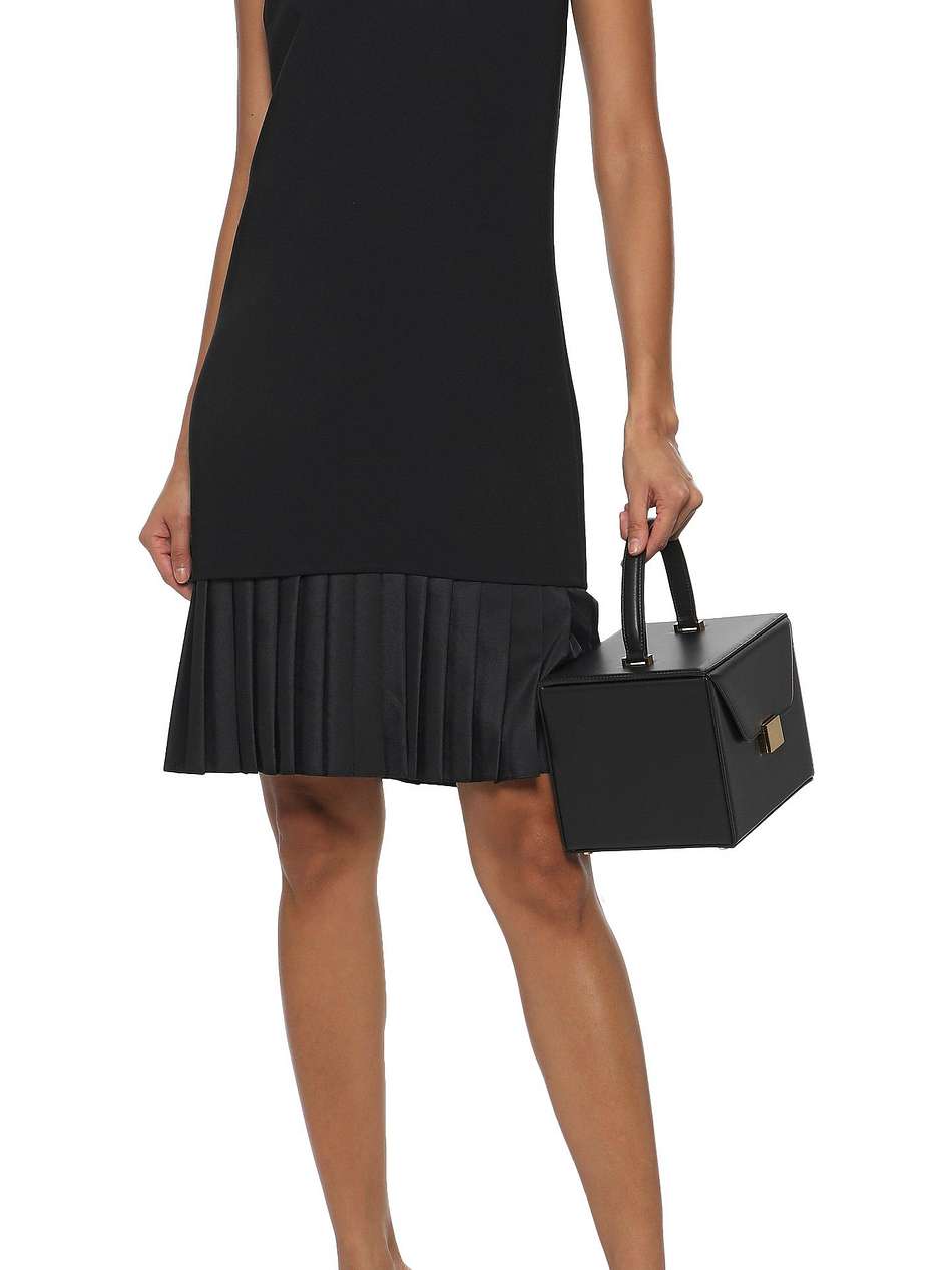 pleated crepe de chine and cady dress