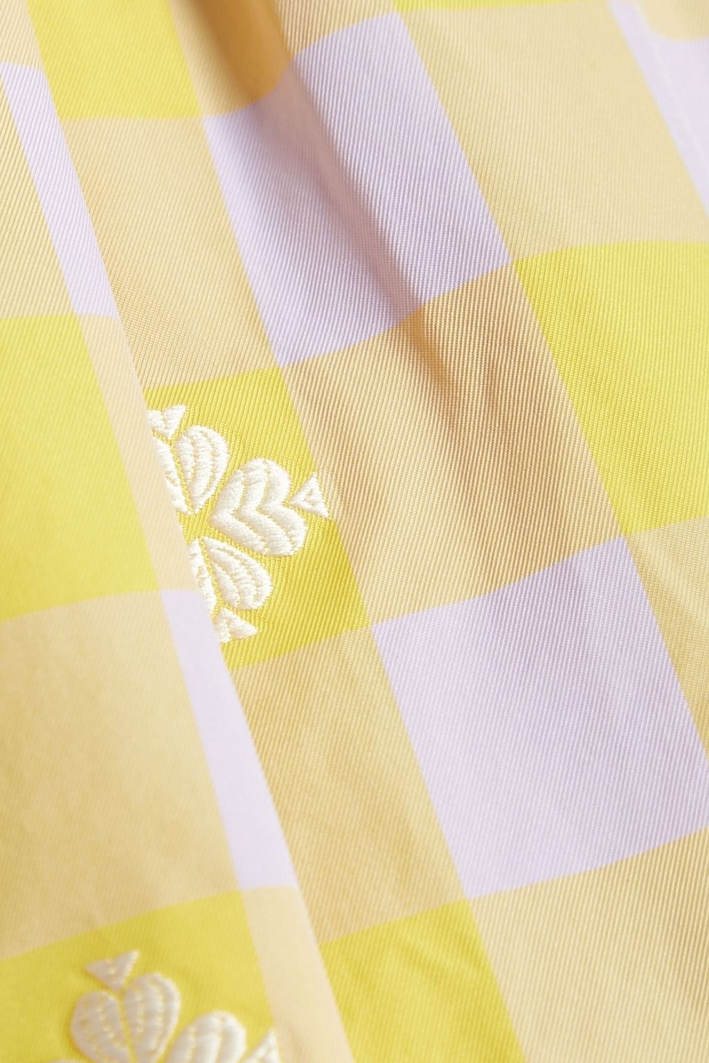 KATE SPADE NEW YORK Tie-back gingham fil coupé taffeta midi dress