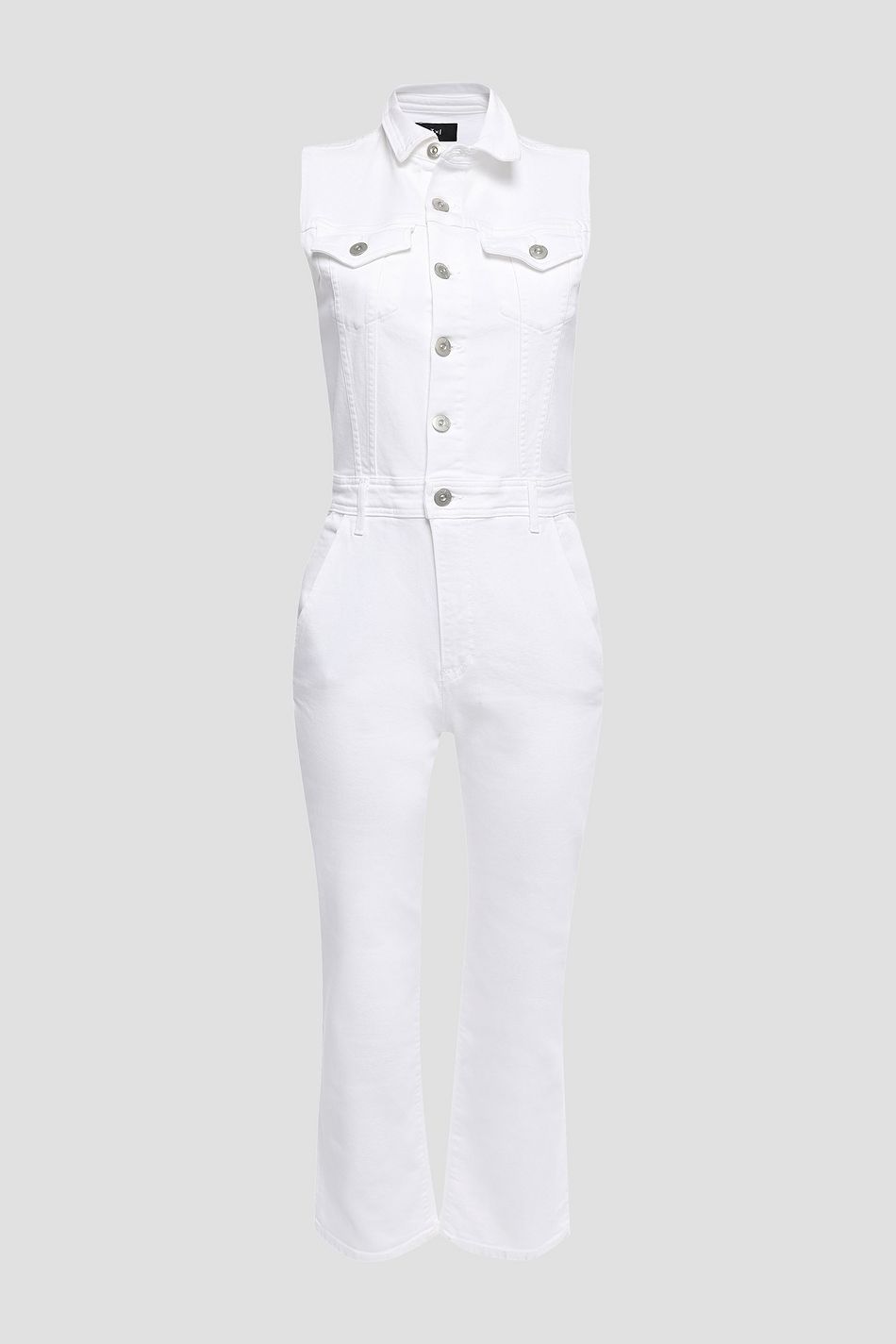 cropped denim jumpsuit