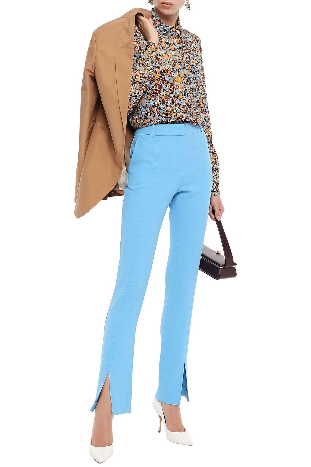 VICTORIA BECKHAM Printed silk crepe de chine shirt