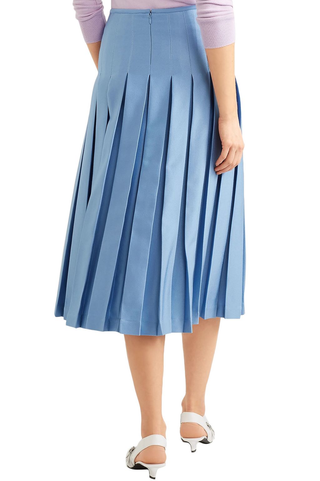 VICTORIA BECKHAM Pleated crepe midi skirt