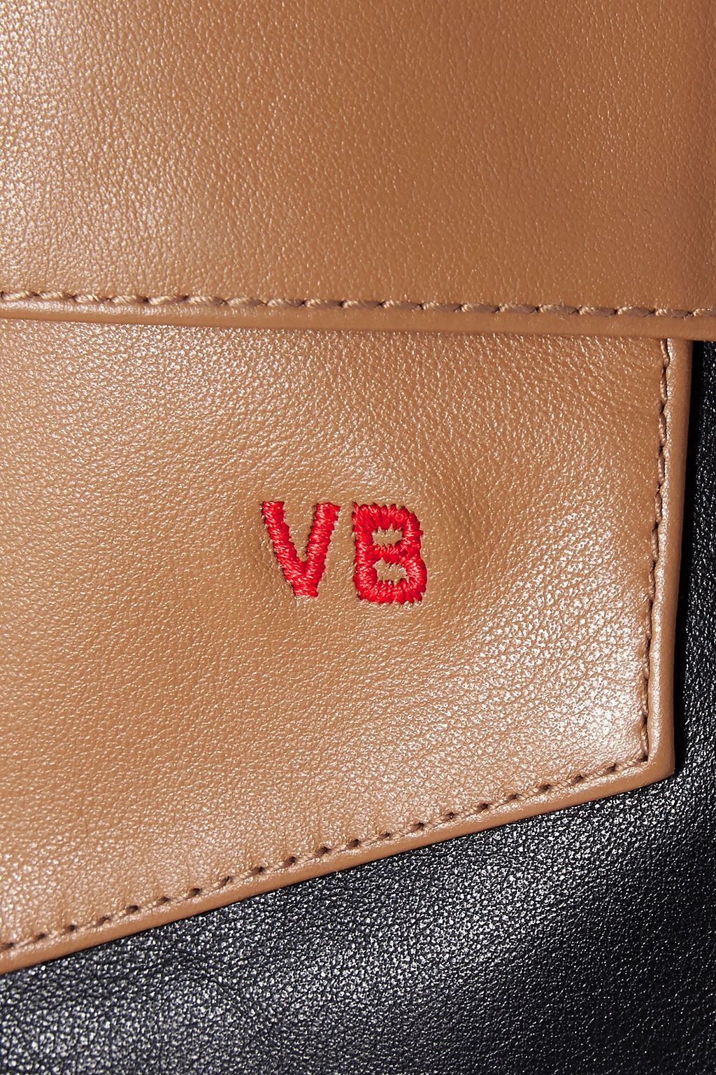 VICTORIA BECKHAM Cropped two-tone leather skinny pants