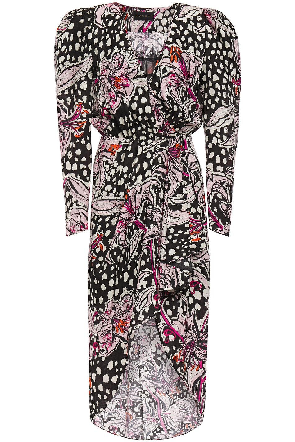 jacquard wrap dress