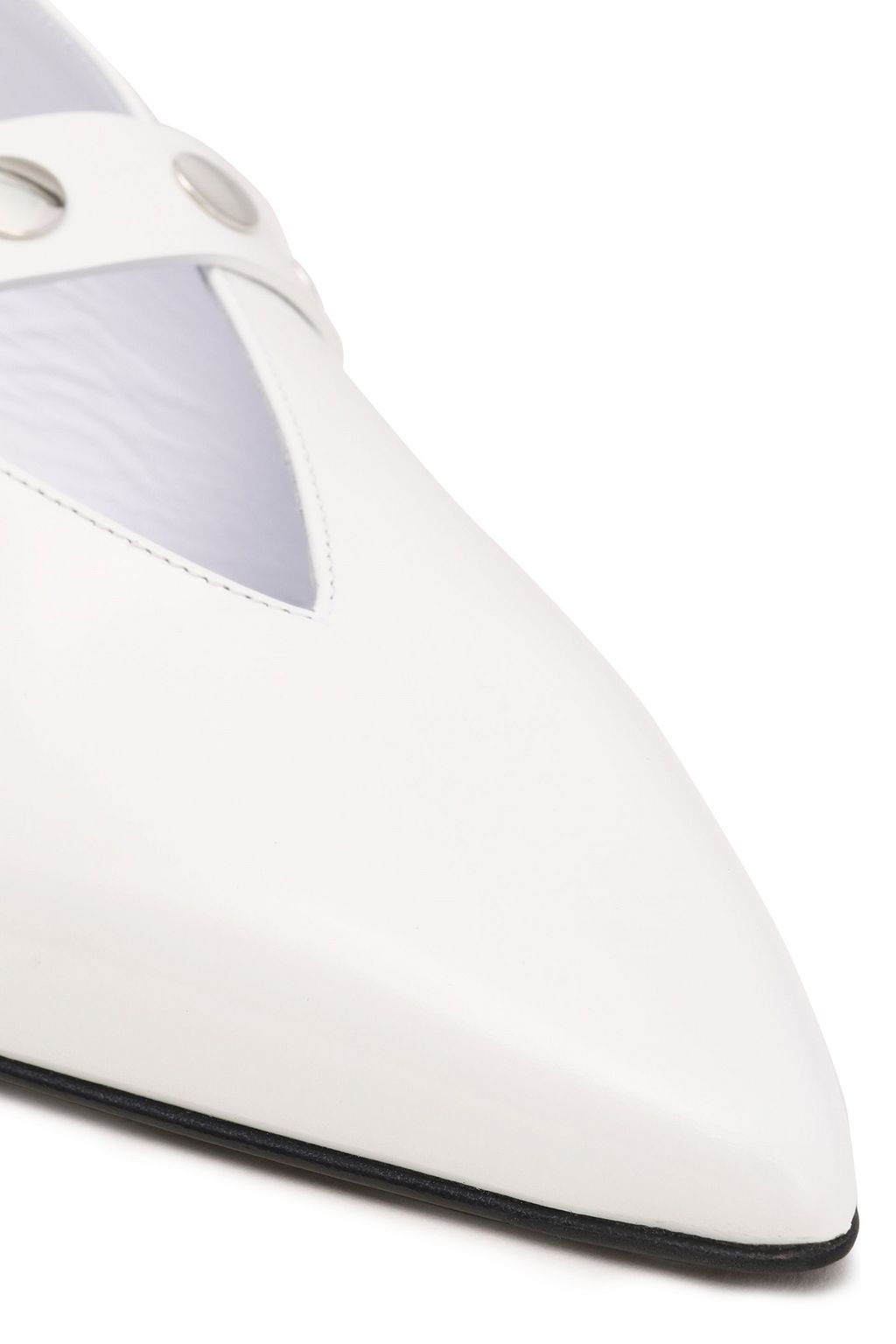 VICTORIA BECKHAM Punky buckle-detailed studded leather slingback pumps