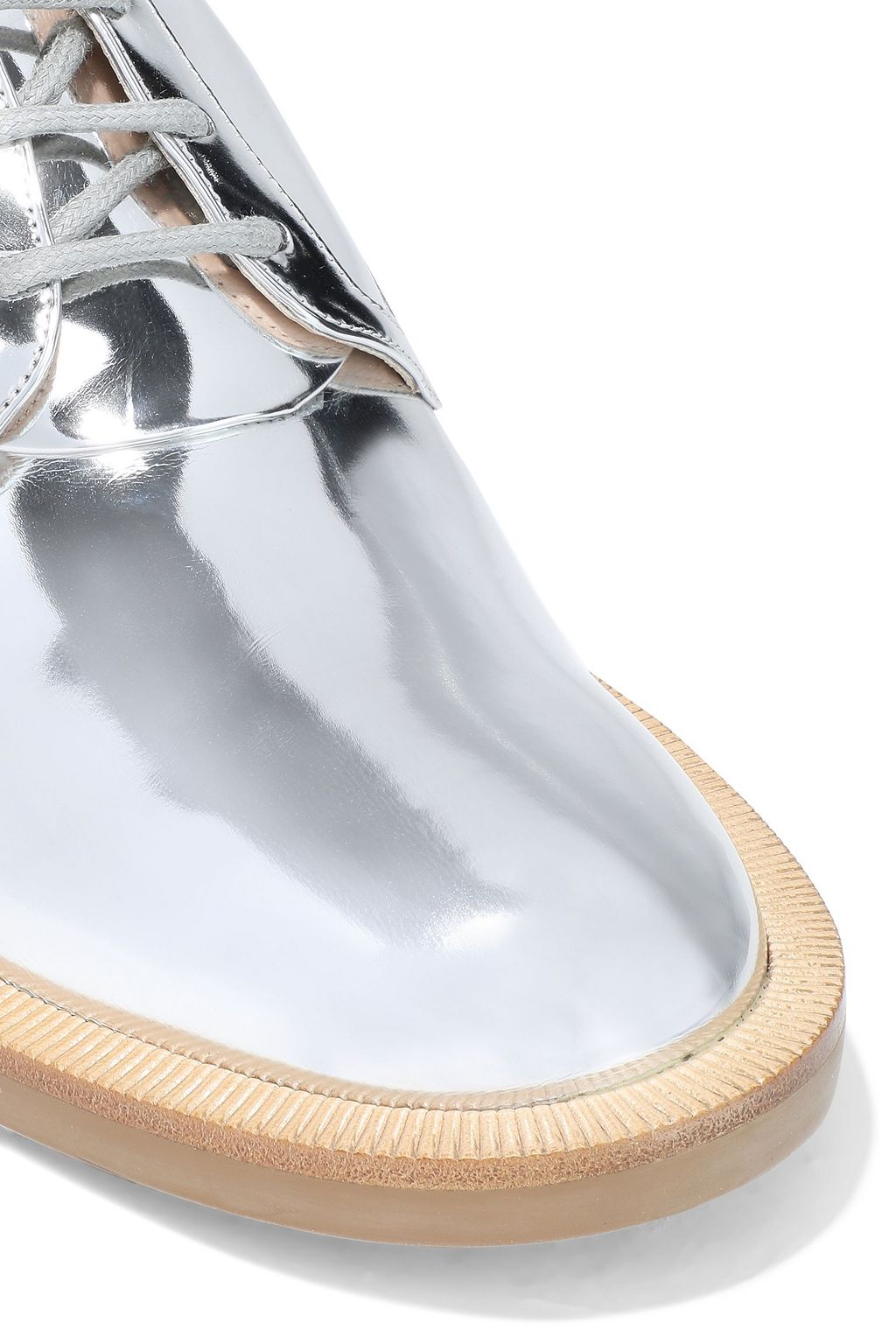 NICHOLAS KIRKWOOD Casati faux pearl-embellished faux mirrored-leather brogues
