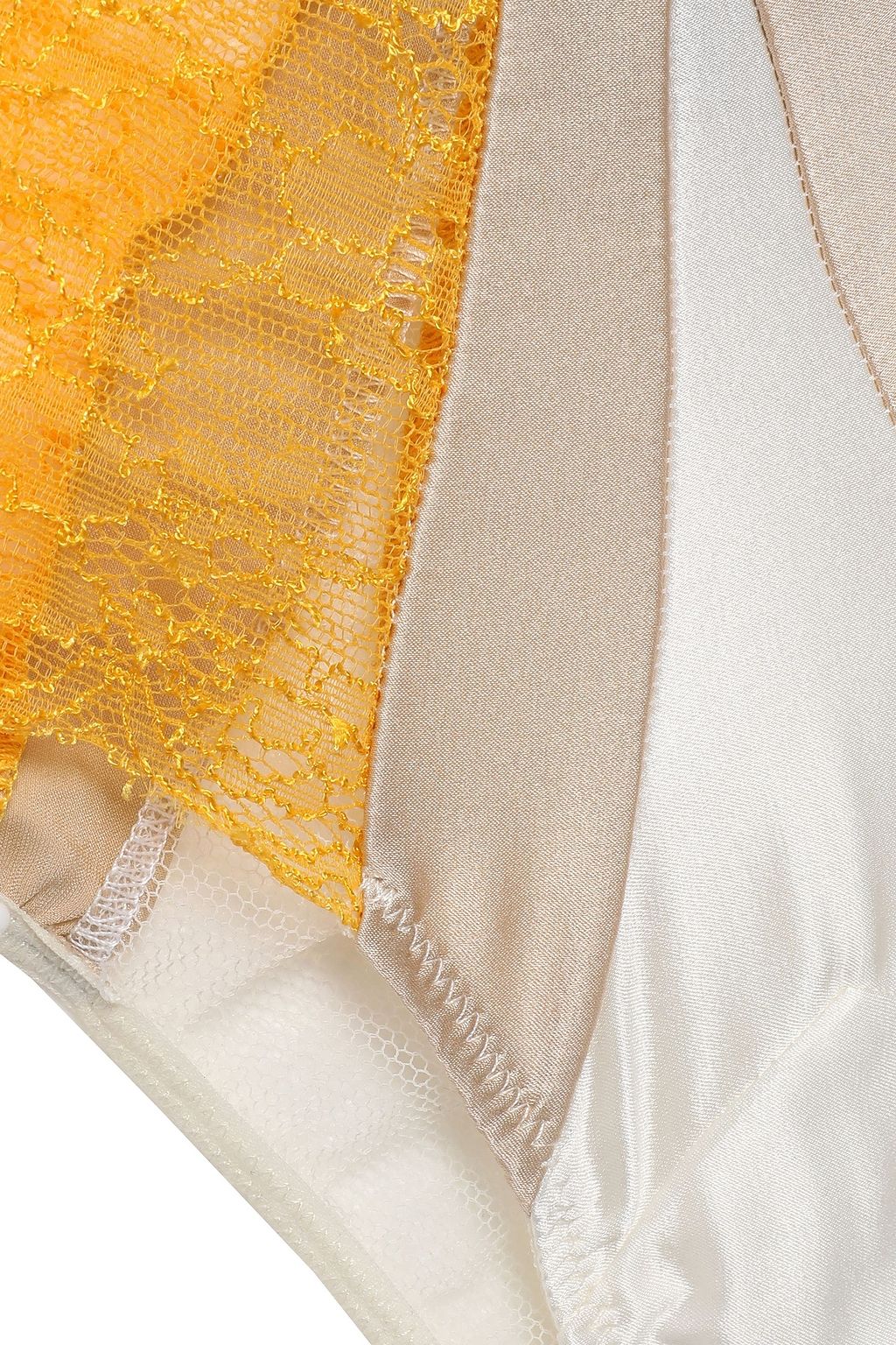 KIKI DE MONTPARNASSE Joie satin-paneled stretch-lace low-rise briefs