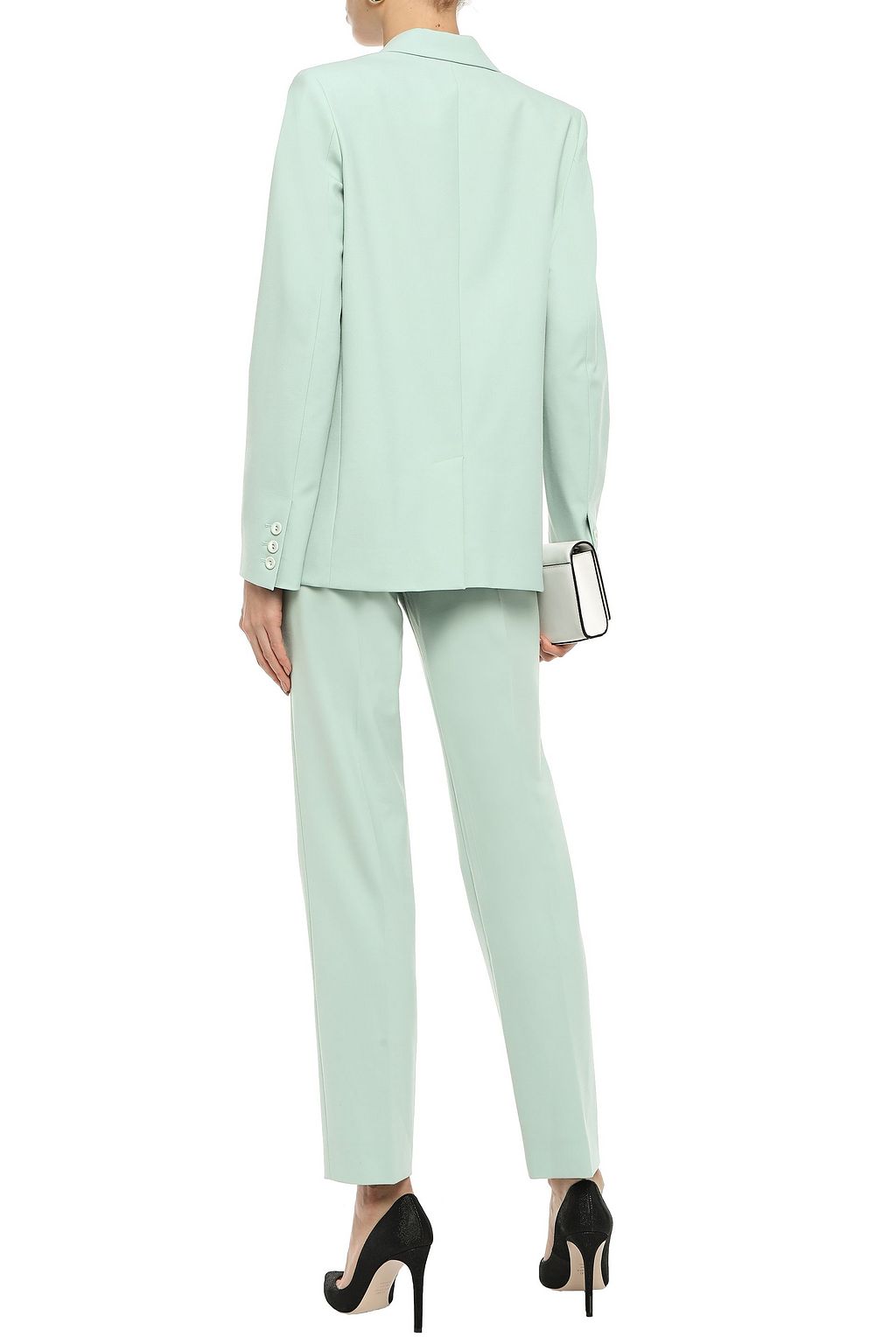 VICTORIA, VICTORIA BECKHAM Satin-trimmed twill blazer