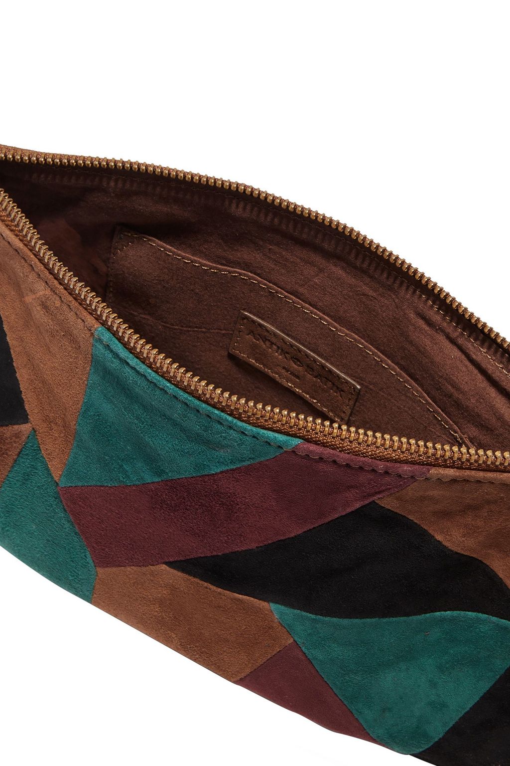 ANTIK BATIK Austin patchwork suede clutch