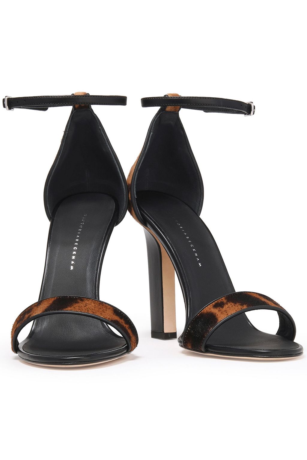 VICTORIA BECKHAM Leopard-print calf hair sandals