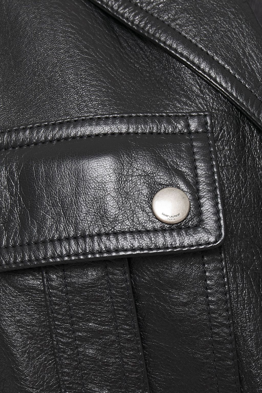 SAINT LAURENT Belted leather jacket