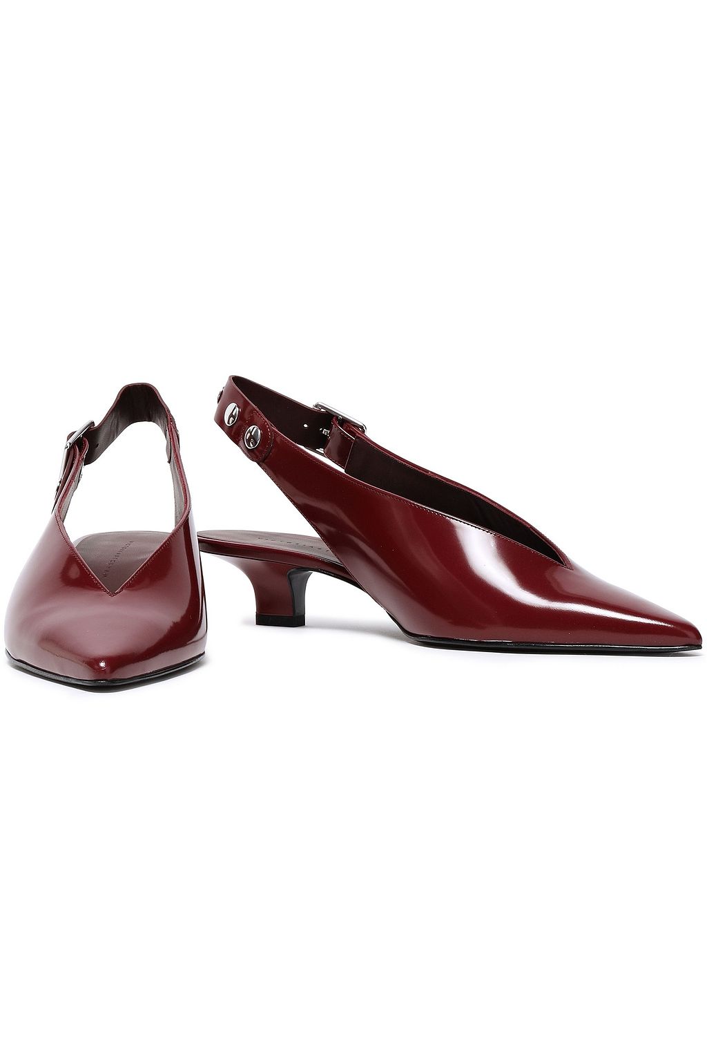 VICTORIA BECKHAM Studded patent-leather slingback pumps