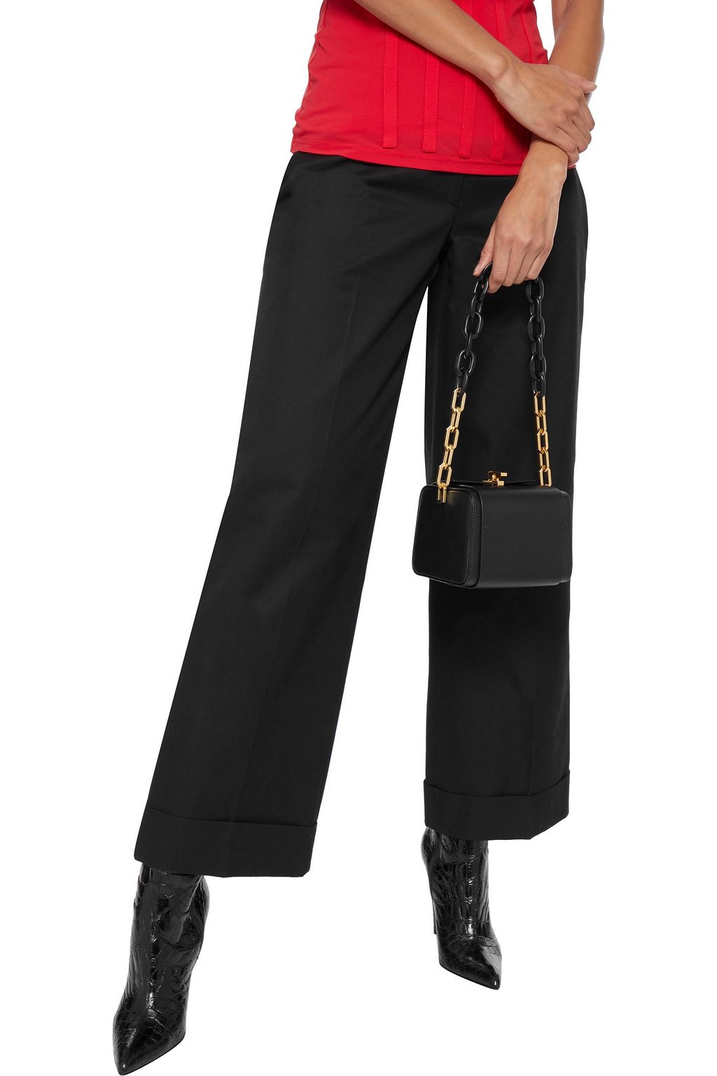 THE VOLON Textured-leather shoulder bag