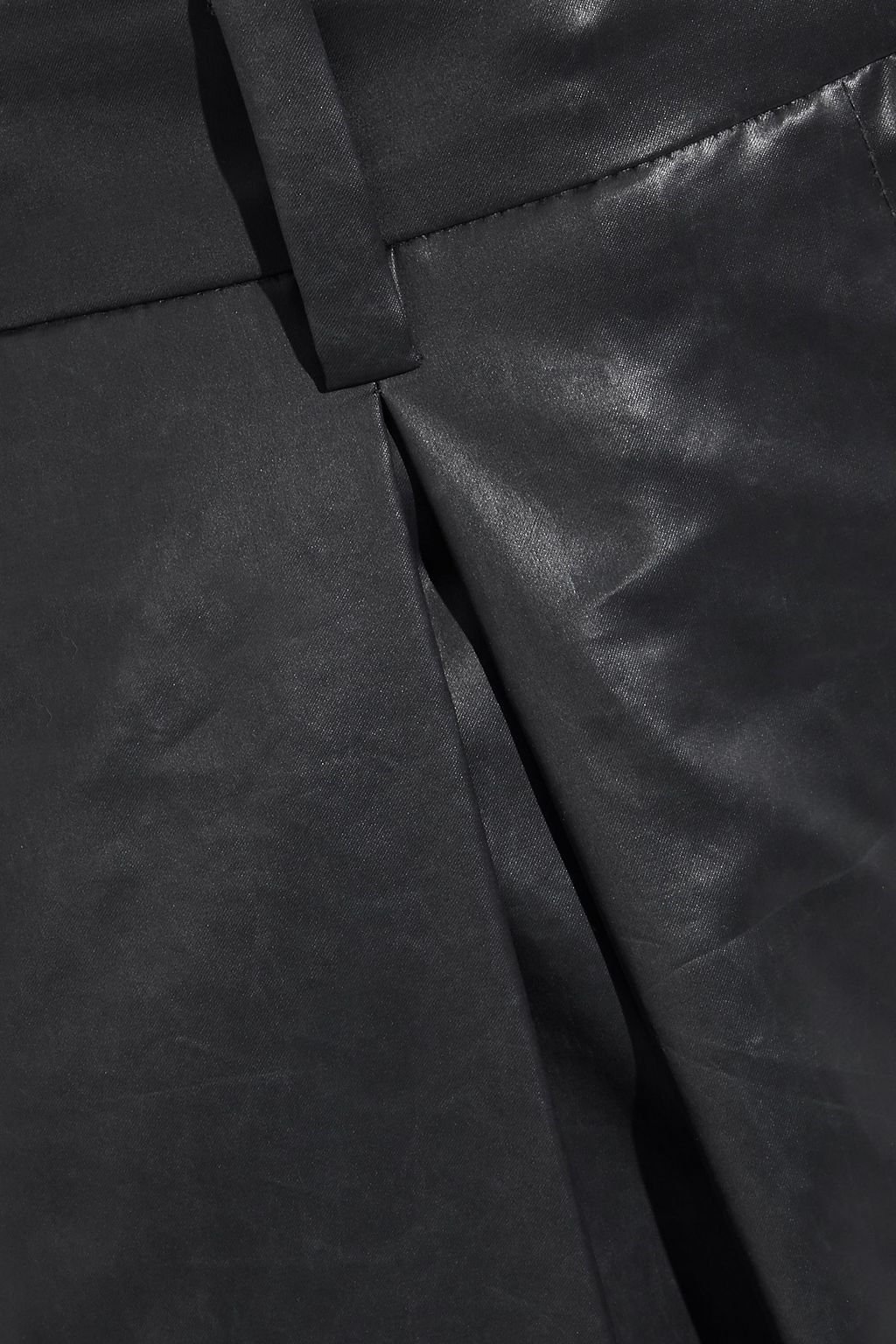 TIBI Pleated coated-shell tapered pants