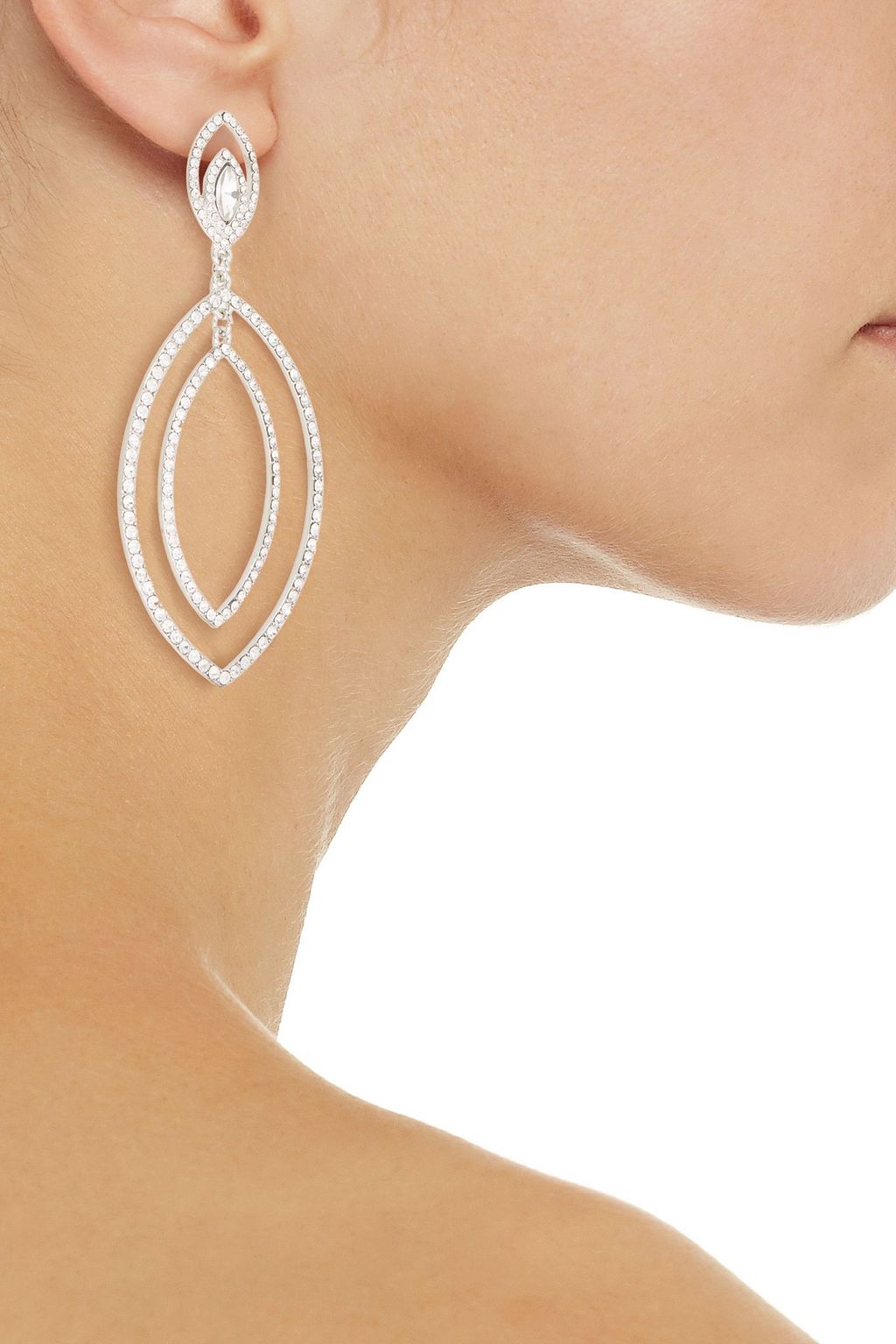 KENNETH JAY LANE Silver-tone crystal earrings