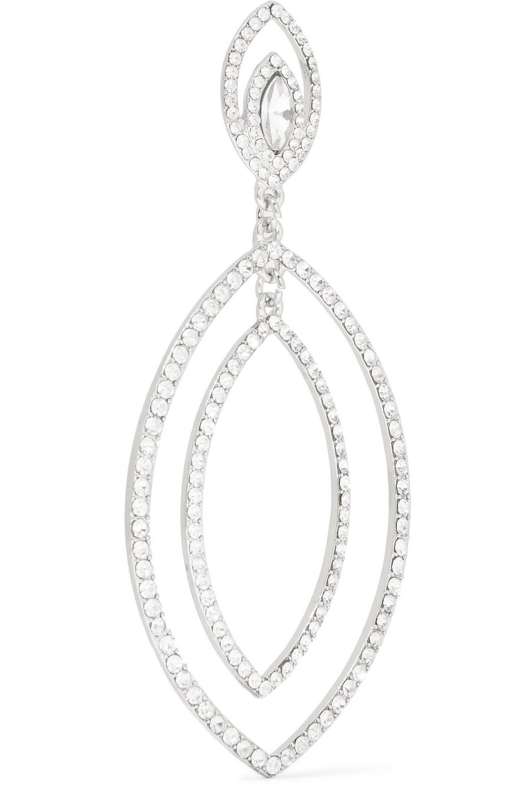 KENNETH JAY LANE Silver-tone crystal earrings