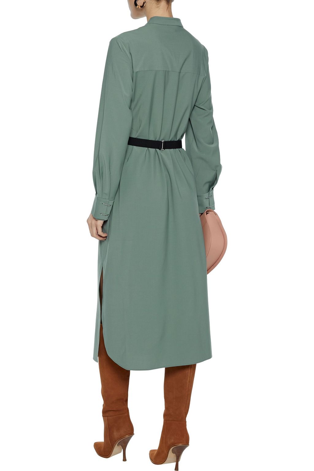 TIBI Layered woven peplum midi dress