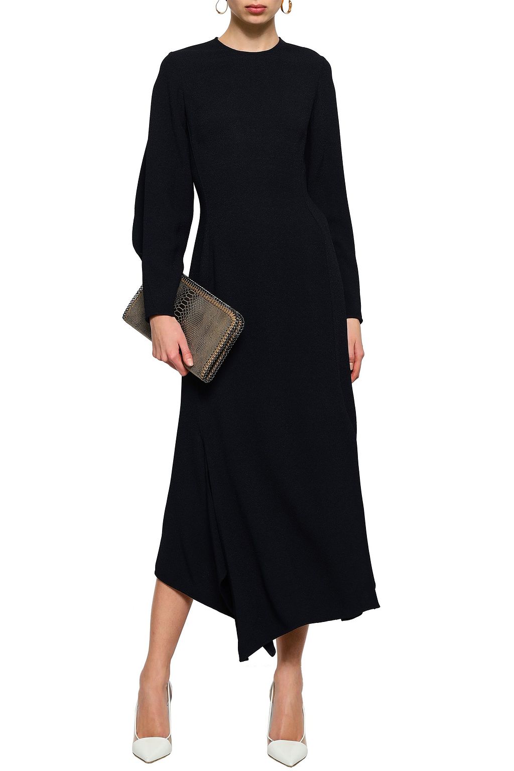 VICTORIA BECKHAM Asymmetric crepe midi dress | THE OUTNET