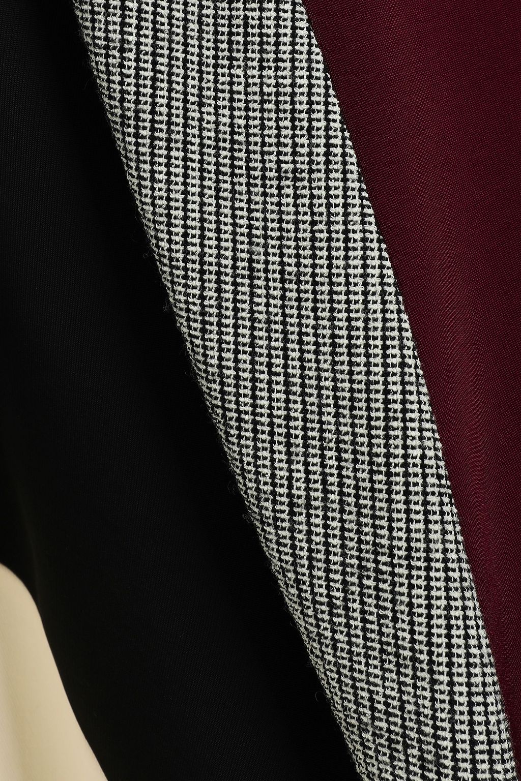 VICTORIA BECKHAM Patchwork-effect tweed and stretch-knit mini dress