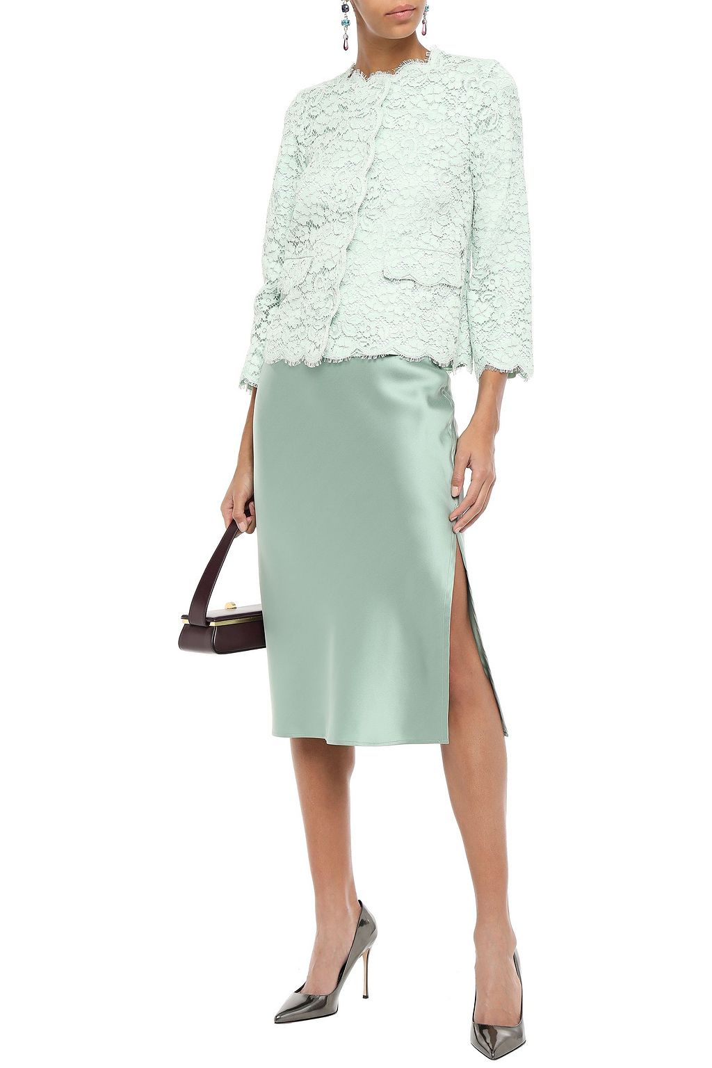 DOLCE&GABBANA Scalloped cotton-blend corded lace jacket