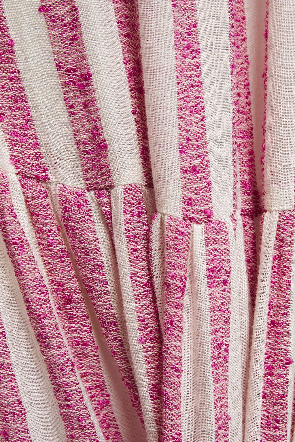 SUNDRESS Jade gathered striped cotton-blend gauze maxi skirt
