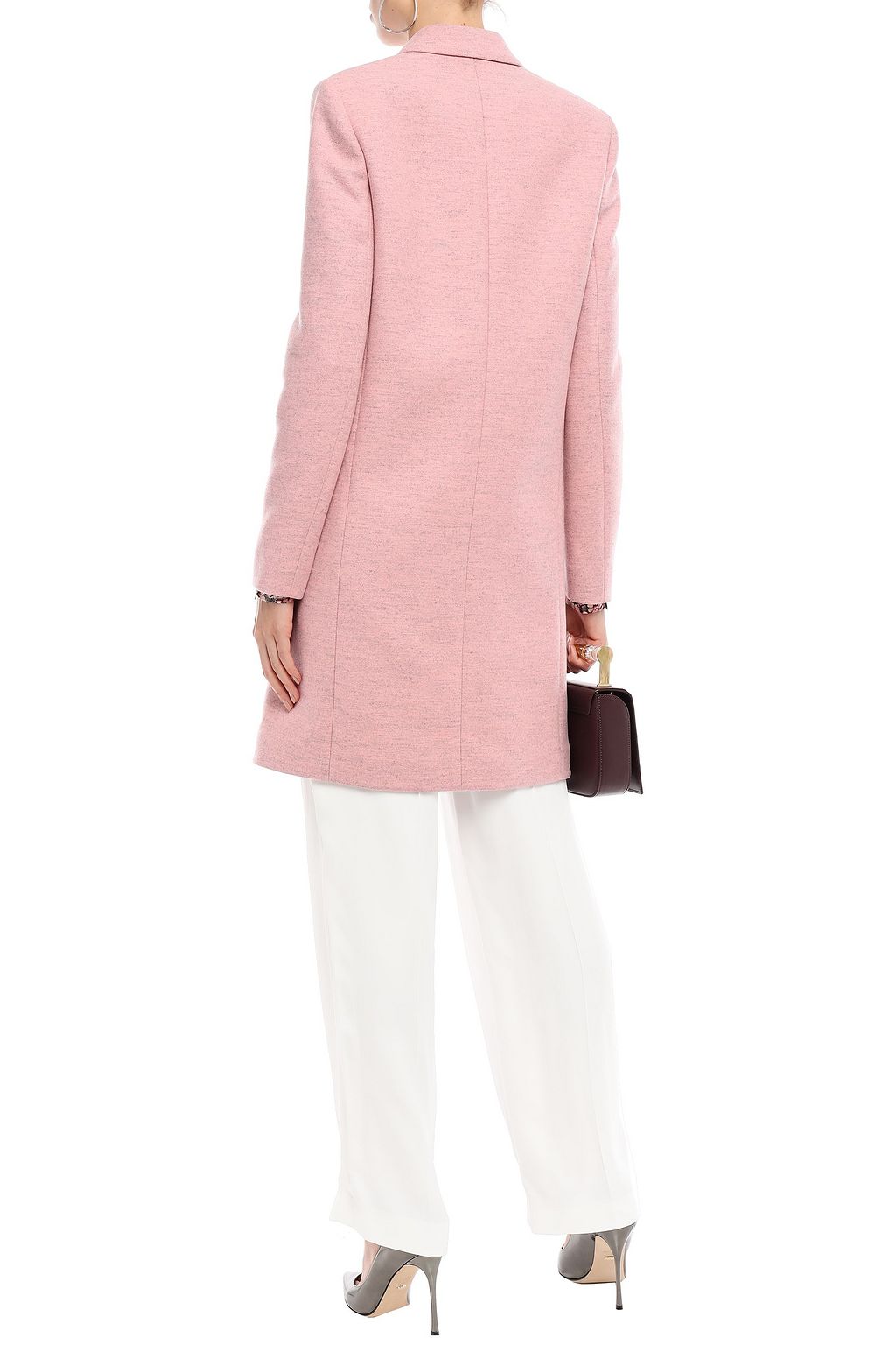 VICTORIA BECKHAM Double-breasted mélange brushed wool-felt coat