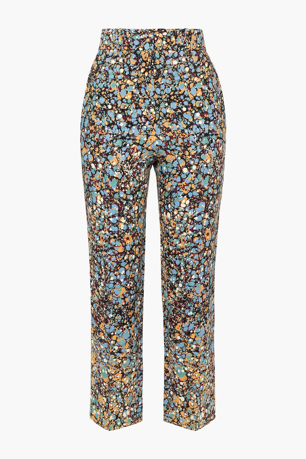 VICTORIA BECKHAM Cropped printed crepe straight-leg pants | THE OUTNET