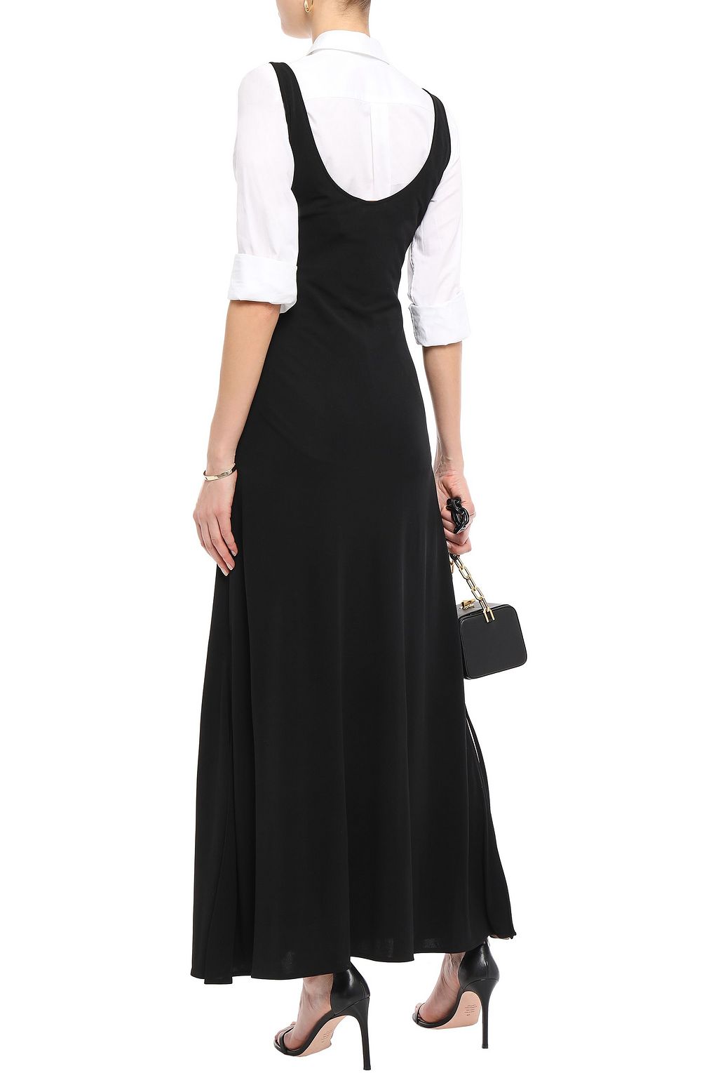 TORY BURCH Hook-detailed crepe-jersey maxi dress
