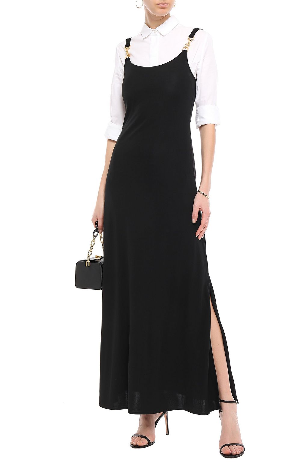 TORY BURCH Hook-detailed crepe-jersey maxi dress