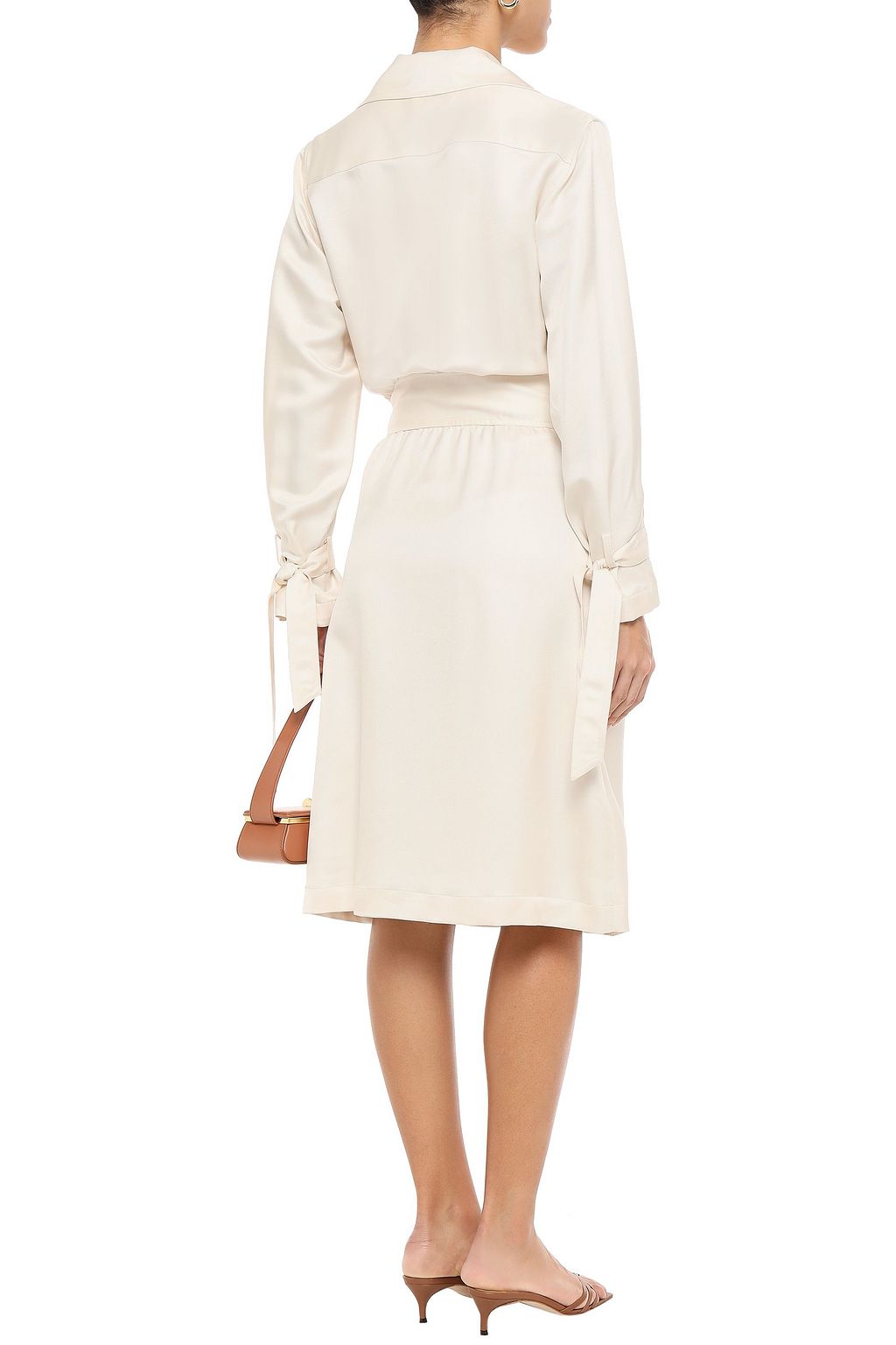 TORY BURCH Silk and wool-blend twill midi dress