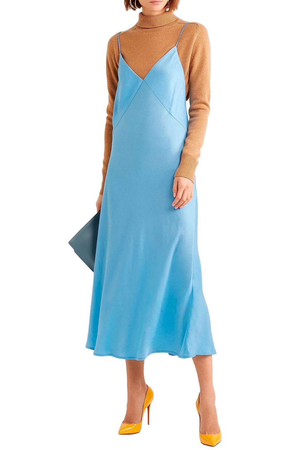 VICTORIA BECKHAM Satin-crepe midi dress