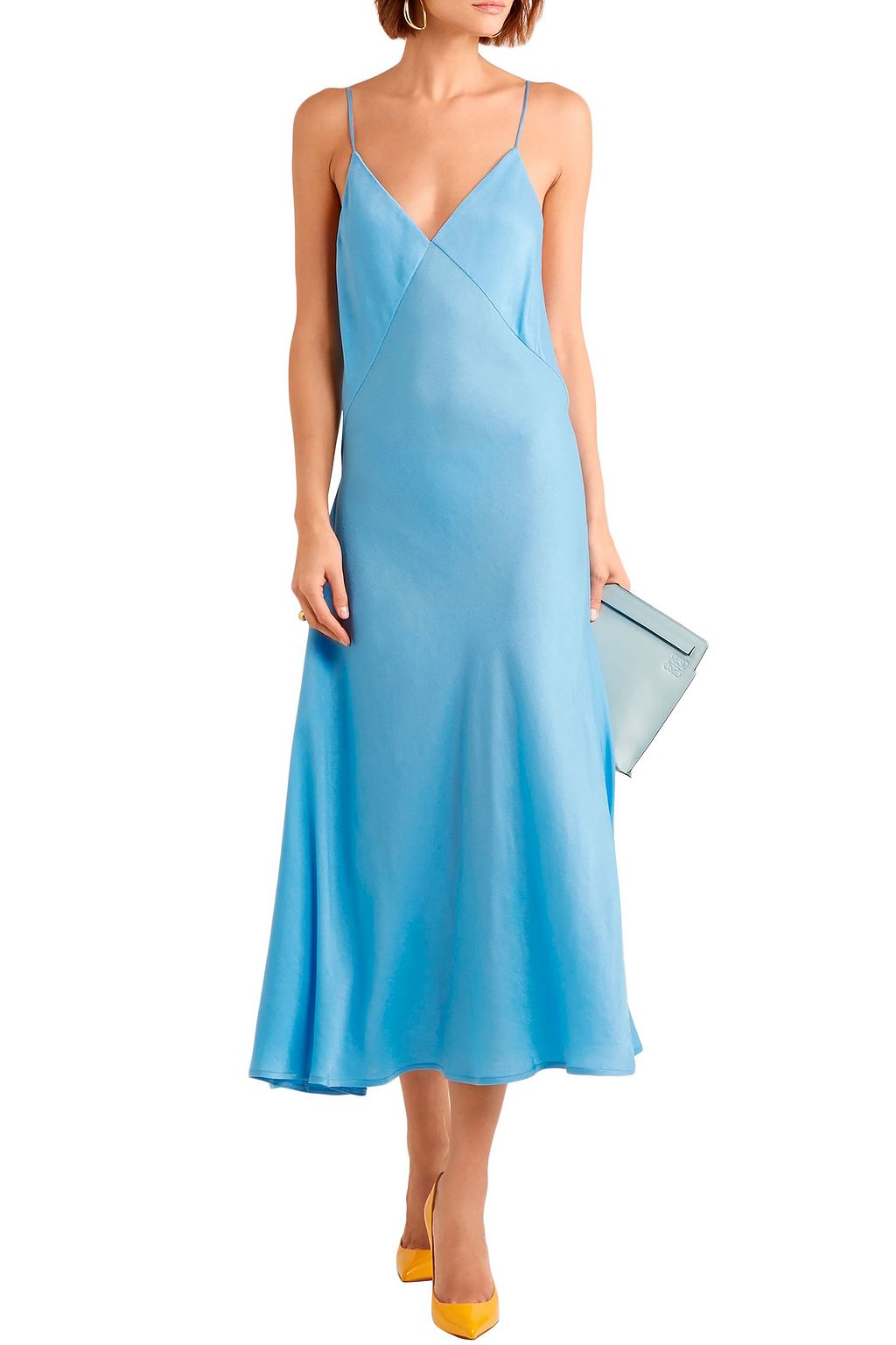 VICTORIA BECKHAM Satin-crepe midi dress
