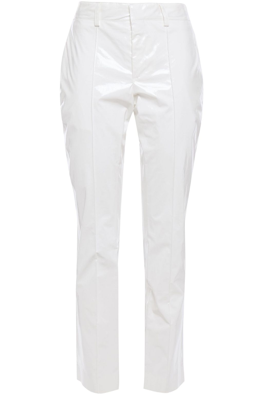 white vinyl trousers