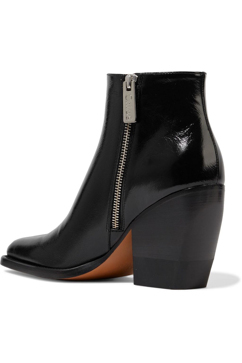 CHLOÉ Rylee glossed-leather ankle boots